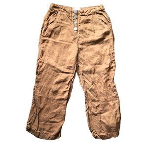 Sancia Women's Cupro, Linen Blend High Waist The Isabel Cropped Pants Size Large